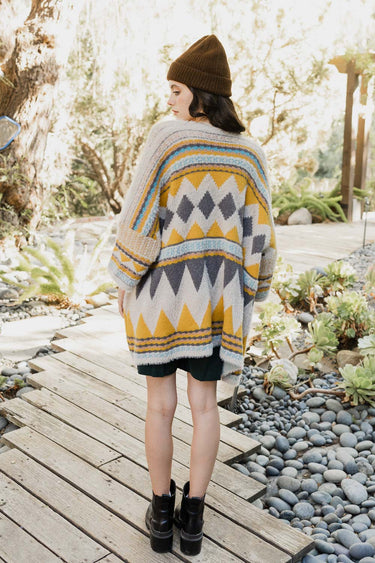 Dreams Faux Hair Pocket Aztec Ruana